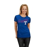 MLB Texas Rangers Women's Short Sleeve Crew Neck Tee (Deep Royal, X-Large)