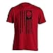 Dion Wear Men's American Flag Skull Short Sleeve T-Shirt (L, Red)