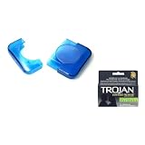 Trojan EXTENDED PLEASURE Latex Condoms Lubricated 36 ea and Condom Compact Blue Safe Sex Kit
