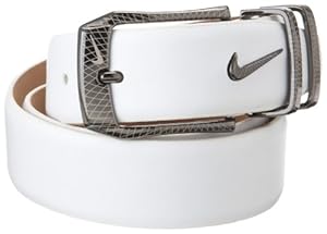 NIKE Golf Laser Etched Belt and Buckle (White, 36)