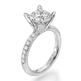 2.20 Carat F / SI1 - SI2 Round Cut Diamond Solitaire Platinum Engagement Ring