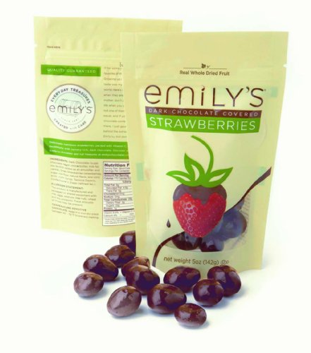 Emily's Dark Chocolate Covered Strawberries, 5-Ounce (Pack of 4)