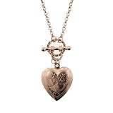 Tiffany-Style Vintage-Inspired Heart Toggle Charm Necklace