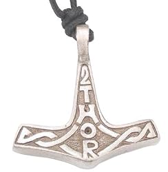 Celtic Thor Thor's Hammer Real Pewter Pendant Necklace