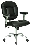 Desk/Computer Arm Chair in Black Faux Leather w Adjustable Height