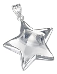 Sterling Silver Large Shining Star Pendant