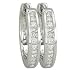 14K White Gold 0.49cttw Princess Cut Invisible Set Diamond Hoop Earrings