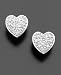 14k White Gold Diamond Heart Stud Earrings (1/10 ct. t.w.)