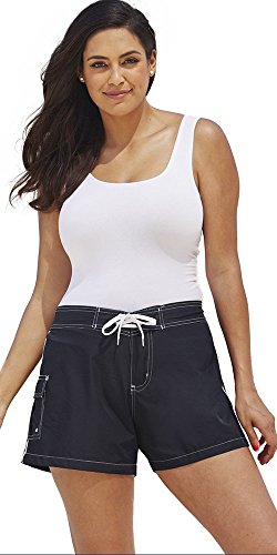 swimsuitsforall Women's Plus Size Nylon Board Short 18 Black