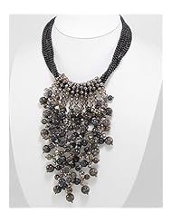 Semi GemStone Beads Necklace In Sterling Silver