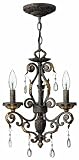 Hinkley Lighting 4893SU Summerstone Veranda Wrought Iron Three Light Mini Chandelier from the Verand
