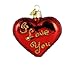 Old World Christmas Ornaments I Love You Heart Glass Blown Ornaments for Christmas Tree