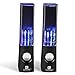 SoundSOUL Dancing Water Speakers LED Speakers Light Show Water Fountain Speakers (3.5mm Audio Plug, 4 Colored LED Lights, Dual 3W Speakers, Portable Lightweight ) - Black