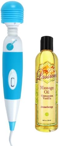 Lumina Adjustable Speed Wand Massager with Bonus 8.5 oz. Massage Oil
