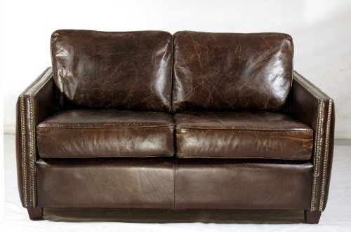 Echt Leder 2-Sitzer Sofa Vintage Ledersofa
