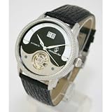 Christophe Skye - Datevue B Automatic Watch with Black Leather Strap. Model: CS-843332000283