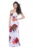 AxParis RR Floral Print Strapless Maxi