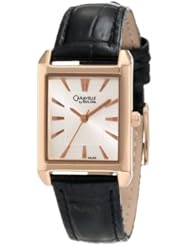 Caravelle by Bulova Womens Analog Rose Gold-Tone Watch Black Leather Band 44L103