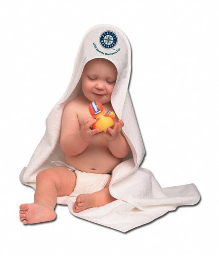 Seattle Mariners Hooded Baby Towel (White)