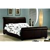 BRAND NEW OAKDALE 5FT KING SIZE BROWN LEATHER SLEIGH OTTOMAN STORAGE BED