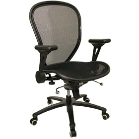 Solid Metal Construction Professional Office Computer Mesh Chair, Black Finish