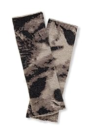 Pure Cashmere Tiger Print Long Fingerless Gloves