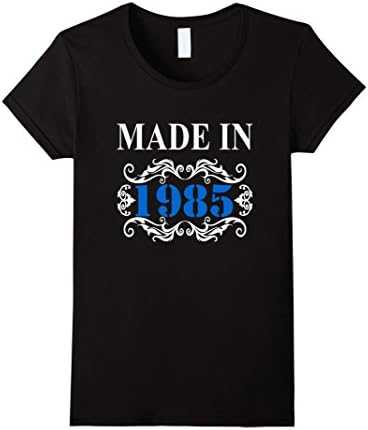 Women's Year 1985 Vintage Birthday T shirt Made In 1985 shirt Small Black
