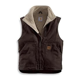 Carhartt Mens Mens Sandstone Rugged Vest - Sherpa Lined