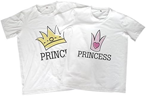MFVN Couple T-Shirt PRINCE &amp; PRINCESS T-Shirt XS - M White
