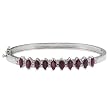 14K White Gold Ruby and Diamond Bangle Bracelet