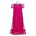 Laura Dare Fuchsia Sheer Flower 2pc Nightgown Robe Set Girls 2T-14