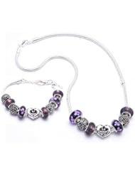 Dolphin Charm Bracelet and Necklace Gift Set Girls Pandora Style
