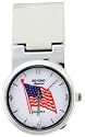 "Money Clip Silver Steel American Flag ""Old Glory"" Quartz Movement Time Piece"