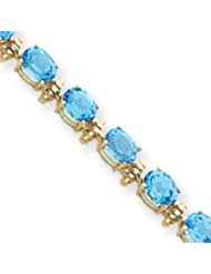 14k Gold Blue Topaz Bracelet