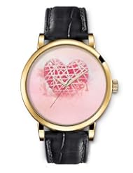 SPRAWL Aanalog Fashion Series Gold Ladies Watches of Genuine Black Leather Strap,Unique Wrist Watch for Women Girls Designed with Red heart tied