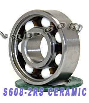 S608-2RS Skate Bearing Ceramic:Sealed 8x22x7