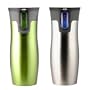 Contigo Double Wall Vacuum Insulated Travel Mugs in Silver and Green -