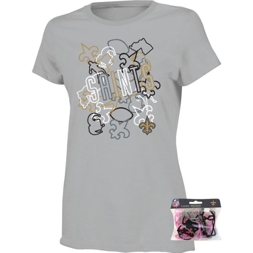 Reebok New Orleans Saints Girls (7 16) Logo Bandz T Shirt and Bandz Set Medium 41U%2BU8Yb04L Reebok New Orleans Saints Girls (7 16) Logo Bandz T Shirt and Bandz Set Medium