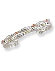 Landstroms Black Hills Silver Cuff Bracelet- Black Hills Gold Leaves - BR3059CSS
