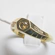 14K Yellow Gold Naural Champagne and White Diamond Ring