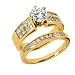 1.25 Ct Diamond Engagement Ring Bridal Set Round Cut Pave Style