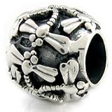Sterling Silver Dragonfly Bead Ball fits European Charm Bracelet