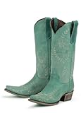 Lane Boots Ashlee Lace Turquoise Leather Fashion Cowgirl Boots