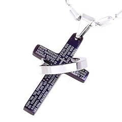 Halskette mit schwarzem Kreuz und Edelstahlring Anh�nger