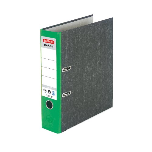 Imagen principal de Herlitz 11012838- Archivador A4 8 cm de grosor color verde con solapa gris (Pack de 5)