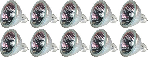 GE Lighting Halogen 20867 50-Watt, MR16 Floodlight Bulb with 2-Pin (GU5.3) Base, 10-Pack