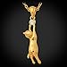 U7 Girl's Kitty Cat Pendant Rinestone Yellow Gold Plated Pendant Necklace for Women