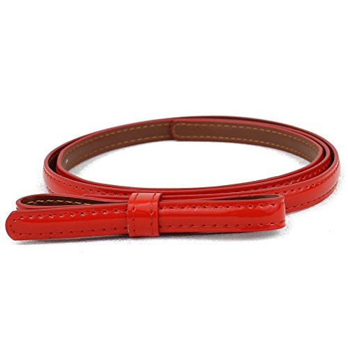 Dressy skinny Patent Leather Bow Belt Womens - 3/8 Inch Thin - 14 Colors - FAST FREE SHIPPING