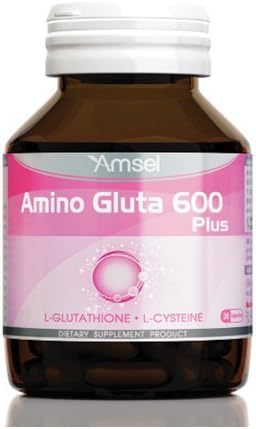 1 Bottle 30 Capsules Amsel Amino Gluta 600 Plus (A Beauty)+L-glutathione-vitmin C+glutamine