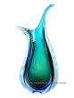 Heavy Art Glass Fused Hand Blown Sculpture Vase